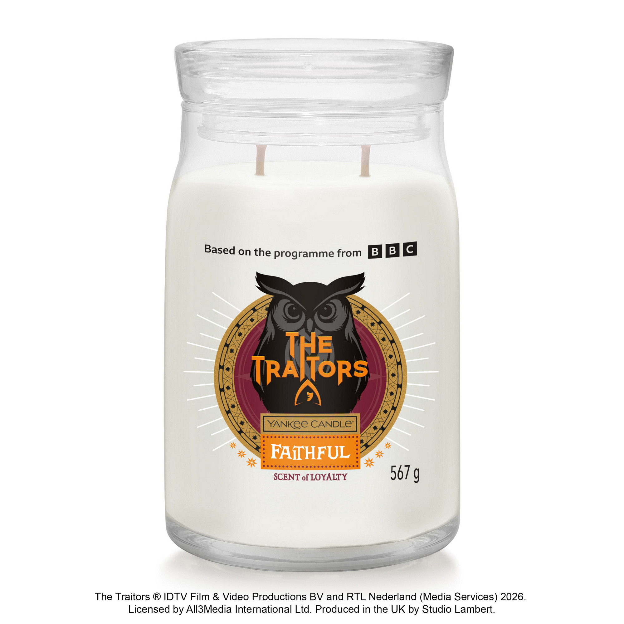 The Traitors: Faithful Candle Signature Large Jar Candle Yankee Candle, Black | Fresh & Clean